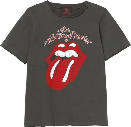 The Rolling Stones: Vintage Tongue - Amplified Vintage Charcoal Kids T-Shirt 5/6 Years