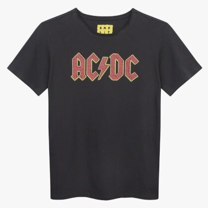 AC/DC: Logo - Amplified Vintage Charcoal Kids T-Shirt 5/6 Years