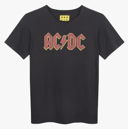 AC/DC: Logo - Amplified Vintage Charcoal Kids T-Shirt 11/12 Years