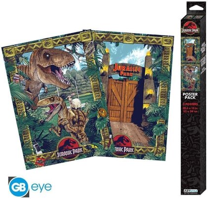 JURASSIC PARK Set 2 Chibi Posters - Tore und Biodiversität (52x38)