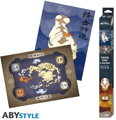 Set 2 Chibi Poster - Appa & Carte - Avatar, le dernier maître de l'air