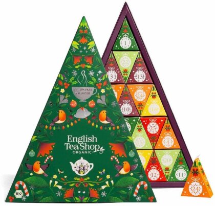 Tee Adventskalender "Mosaik grün", BIO - 25 Pyramidenbeutel
