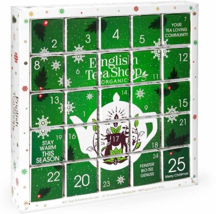Puzzle Tee Adventskalender "Happy Holiday", BIO - 25 einzelne Boxen