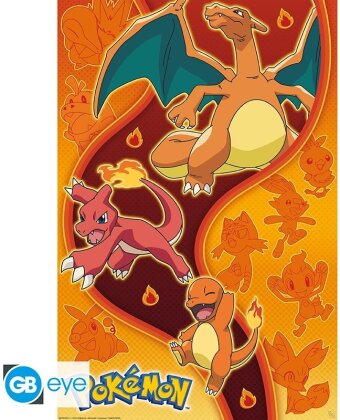 Poster - Type Feu - Pokemon - Roulé & filmé - 91.5 cm