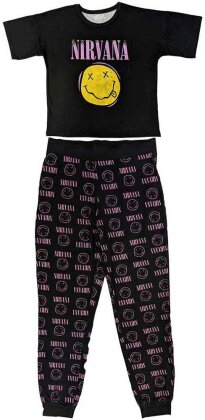 Nirvana Ladies Pyjamas - Xerox Smile Pink (Black)