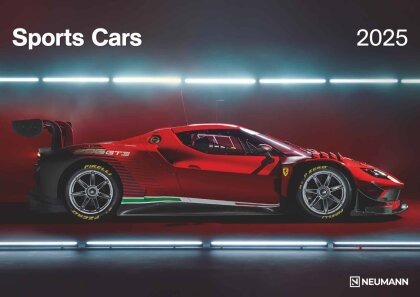 N NEUMANNVERLAGE - Sports Cars 2025 Wandkalender, 45x48cm, Kalender mit Abbildungen von hochleistungs-Autos, Speed Cars, Mondphasen, Spiralbindung und internationales Kalendarium