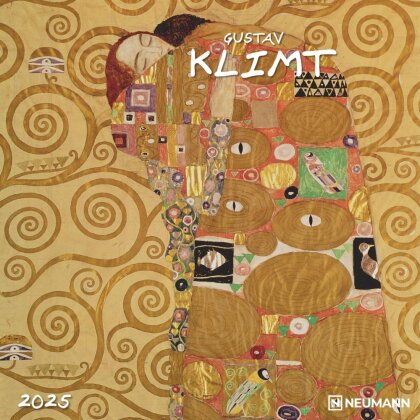 N NEUMANNVERLAGE - Gustav Klimt 2025 Broschürenkalender, 30x30cm, Wandkalender mit Abbildungen von Gustav Klimt, Mondphasen, viel Platz für Notizen und internationale Feiertage/Kalendarium