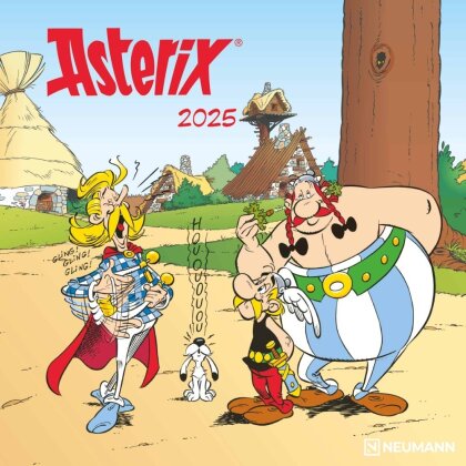 N NEUMANNVERLAGE - Asterix 2025 Broschürenkalender, 30x30cm, Wandkalender mit lustigen Asterix-Illustrationen, internationalen Feiertagen und Mondphasen, viel Platz für Notizen