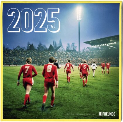 Ein Flutlichtkalender von 11FREUNDE 2025 - Wand-Kalender - Broschüren-Kalender - 30x30 - 30x60 geöffnet - Fußball-Kalender