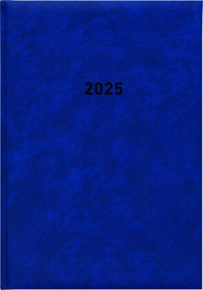 Zettler - Buchkalender 2025 blau, 14,5x21cm, Taschenkalender mit 392 Seiten im wattiertem Kunststoffeinband, 1 Woche auf 1 Seite, Tages- und Wochenzählung und internationales Kalendarium
