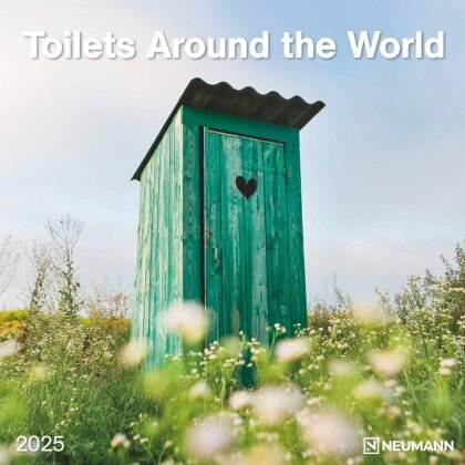 N NEUMANNVERLAGE - Toilets Around the World 2025 Broschürenkalender, 30x30cm, Wandkalender mit künstlerischen Abbildungen, Mondphasen, viel Platz für Notizen und internationale Feiertage/Kalendarium