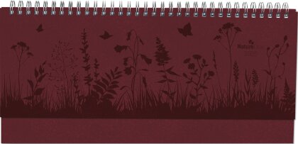 Alpha Edition - Tisch-Querkalender Nature Line Flower 2025 Notizkalender, 29,7x13,5cm, Kalender mit 112 Seiten, Notizbereich, Ferientermine und internationales Kalendarium