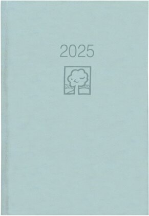 Zettler - Buchkalender 2025 grau, 14,5x21cm, Taschenkalender mit 392 Seiten im wattiertem Kunststoffeinband, 1 Woche auf 1 Seite, Tages- und Wochenzählung und internationales Kalendarium