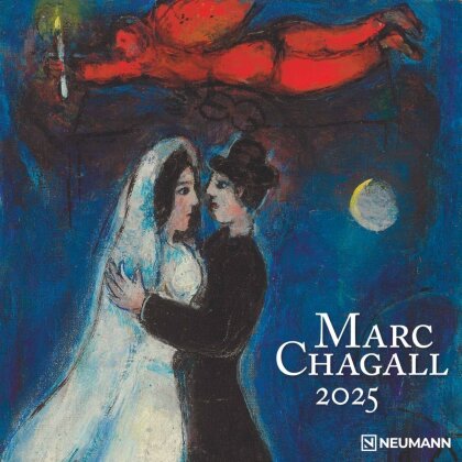 N NEUMANNVERLAGE - Marc Chagall 2025 Broschürenkalender, 30x30cm, Wandkalender mit Abbildungen von Marc Chagall, Mondphasen, viel Platz für Notizen und internationale Feiertage/Kalendarium
