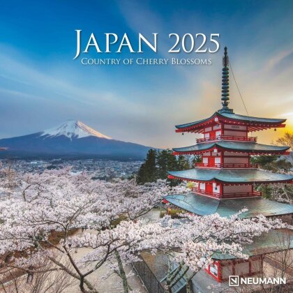 N NEUMANNVERLAGE - Japan 2025 Broschürenkalender, 30x30cm, Wandkalender mit schönen Motiven aus Japan, Mondphasen, viel Platz für Notizen und internationale Feiertage/Kalendarium