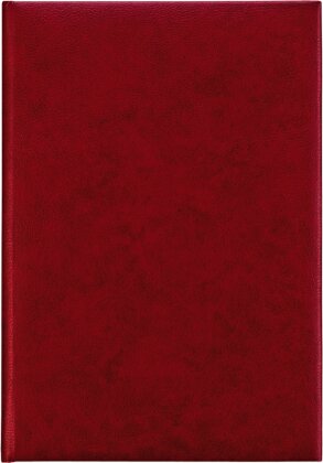Zettler - Buchkalender 2025 rot, 14,5x21cm, Taschenkalender mit 336 Seiten im wattiertem Kunststoffeinband, 7 Tage auf 6 Seiten, Tages- und Wochenzählung und deutsches Kalendarium