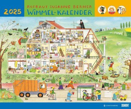 DUMONT - Wimmel-Kalender 2025 Wandkalender, 60x50cm, Kinderkalender mit schönen Abbildungen, mit Illustrationen von R.S. Berner