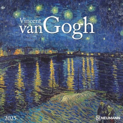 N NEUMANNVERLAGE - Vincent van Gogh 2025 Broschürenkalender, 30x30cm, Wandkalender mit Abbildungen von Vincent van Gogh, Mondphasen, viel Platz für Notizen und internationale Feiertage/Kalendarium