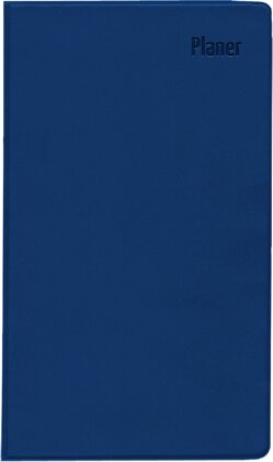 Zettler - Taschenplaner 2025 blau, 9,5x16cm, Taschenkalender faltbar mit Kunststoffhülle, 1 Monat auf 2 Seiten, separates Adressheft, Wochenzählung, Mondphasen und deutsches Kalendarium