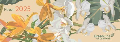 GreenLine Floral 2025 - Tischquerkalender - Tischkalender - Blumen - 29,7x10,5