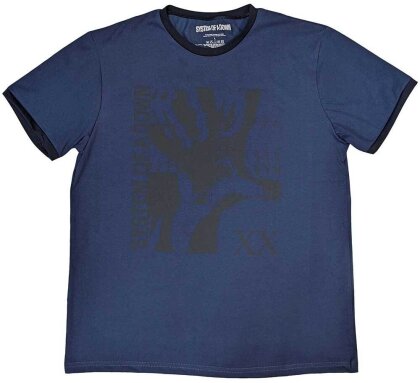 System Of A Down Unisex Ringer T-Shirt - Intoxicated (Denim Blue)
