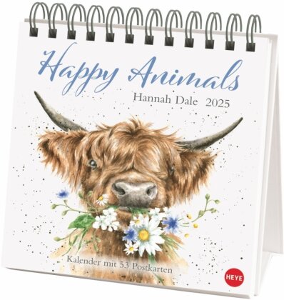 Hannah Dale - Happy Animals Premium-Postkartenkalender 2025