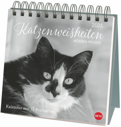 Monika Wegler - Katzen Weisheiten Premium-Postkartenkalender 2025