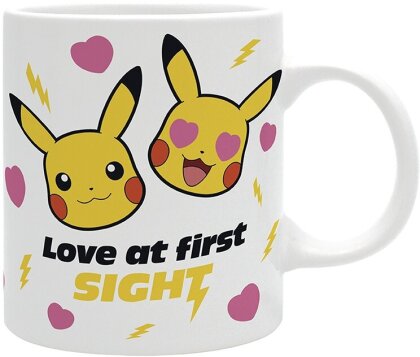Mug - Pikachu "LOVE AT FIRST SIGHT" - Pokemon - Subli - 12 cm - 320 ml