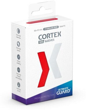 Protèges Cartes 100 pièces - Cortex - Standard - Rouge
