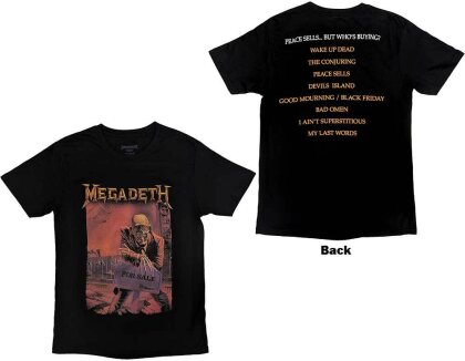 Megadeth Unisex T-Shirt - Peace Sells Album Cover (Back Print)