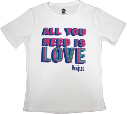 The Beatles Ladies T-Shirt - All You Need Is Love (White)