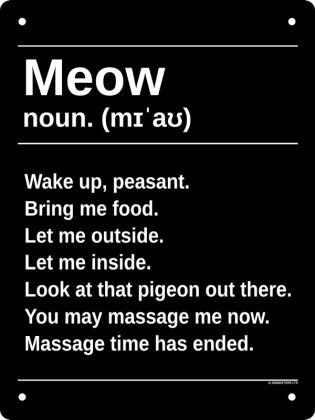 Meow Definition - Mini Tin Sign