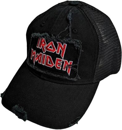 Iron Maiden - Scuffed Logo (Black) Mesh-Back Cap