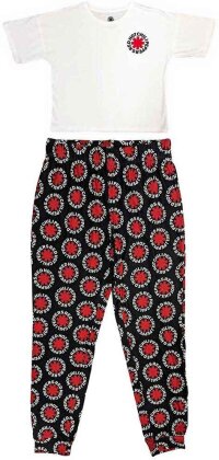 Red Hot Chili Peppers Ladies Pyjamas - Classic Asterisk (Black & White)