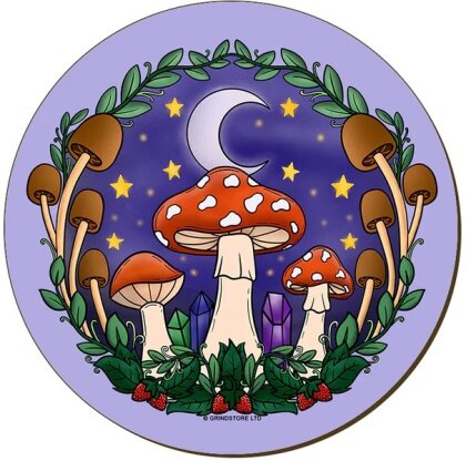 Forest Fungi & Crystals Coaster