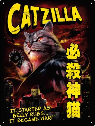 Horror Cats Catzilla - Large Tin Sign