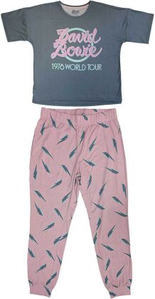David Bowie Ladies Pyjamas - 1978 World Tour (Blue & Pink)
