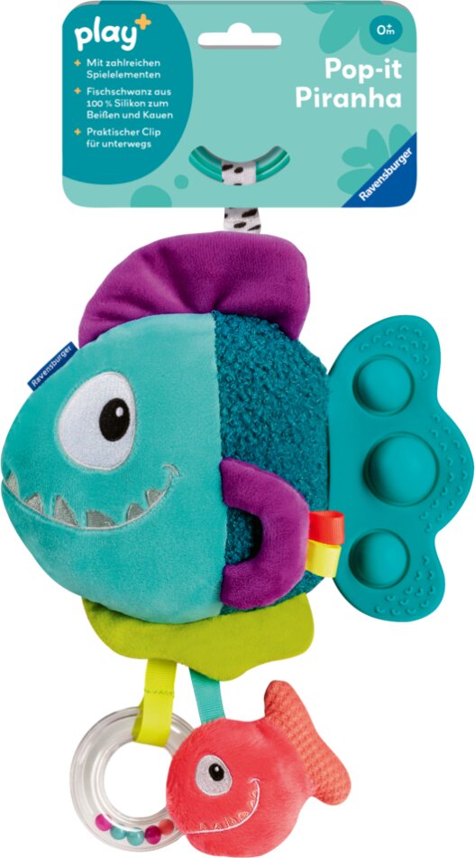 Play+ Pop-it Piranha (blau)