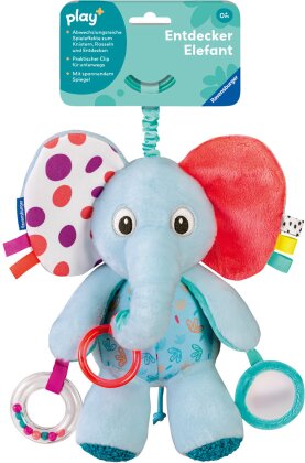Ravensburger 4855 play+ Entdecker-Elefant, Kuscheltier mit vielen Spieleffekten, für zuhause und unterwegs - Baby-Spielzeug ab 0 Monaten
