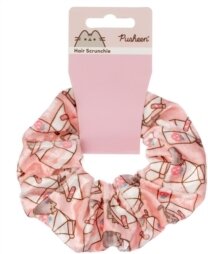 Pusheen The Cat: Strawberry Milk Carton - Pink Hair Scrunchie