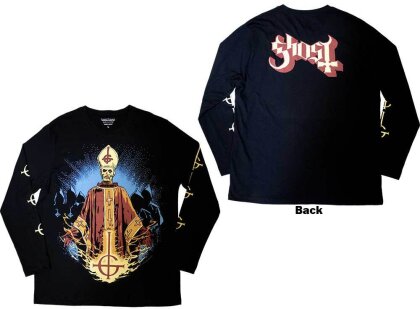 Ghost Unisex Long Sleeve T-Shirt - Papa & Radient Ghouls (Back & Sleeve Print)