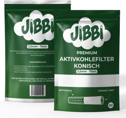 Jibbi Premium Aktivkohlefilter Konisch 50pcs
