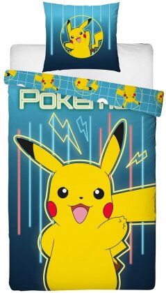Pokémon - Parure de lit en microfibre Pikachu (200x140cm + 63x63cm)