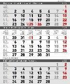 Tischkalender 3-Monat mit Schieber 2025