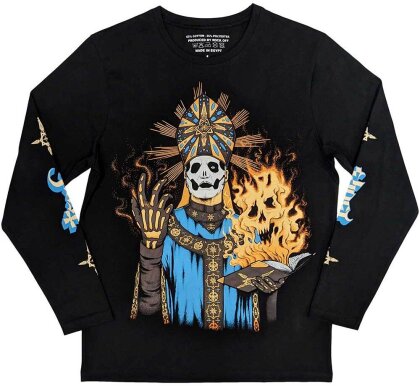 Ghost Unisex Long Sleeve T-Shirt - The Burning (Black) (Sleeve Print)