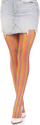Rainbow crochet net tights - Grösse Onesize