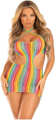 Rainbow stripe mini dress - Grösse Onesize