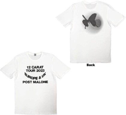 Post Malone Unisex T-Shirt - Spotlight 2023 Tour (White) (Back Print & Ex-Tour)