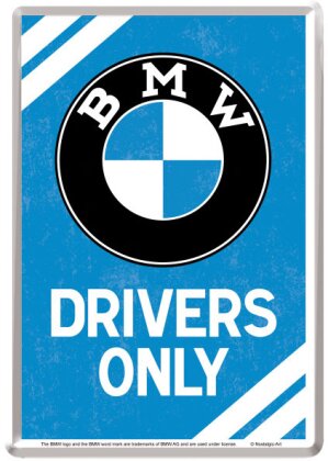 BMW - Drivers Only Blue Magnet