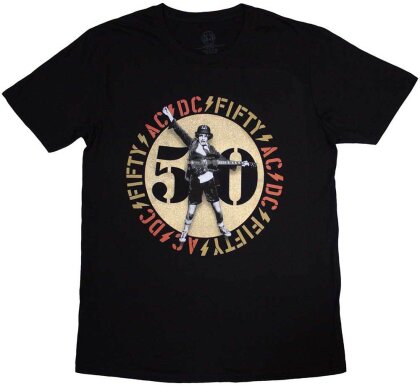AC/DC Unisex T-Shirt - Gold Emblem (Black)